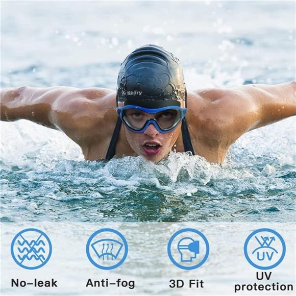 Keary 2 Pack Swim goggles for Adult Youth with Soft Silicone Gasket - Picture 2 of 7